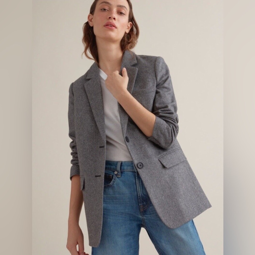 Everlane Oversized Blazer in Gray Herringbone size 4